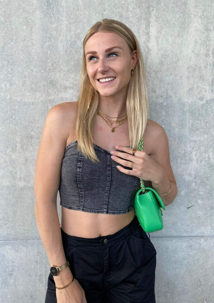 DENIM TOP - GREY
