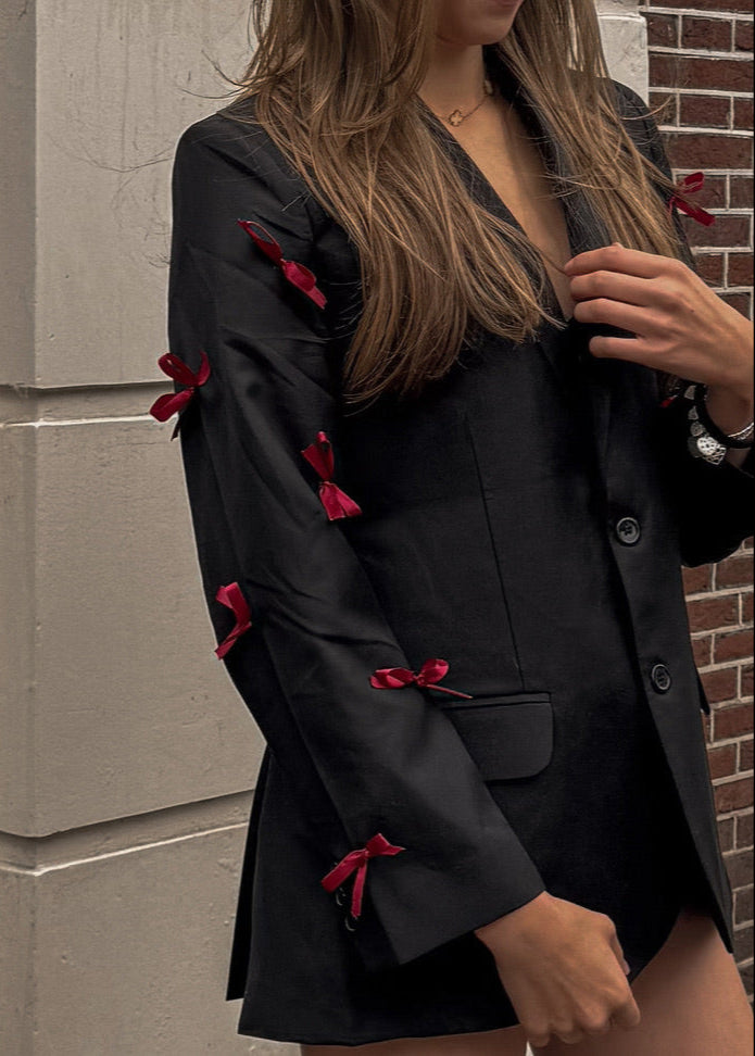 MONTÉRNO THE LABEL LIMITED EDITION BLAZER MET STRIKJES 043 - ZWART