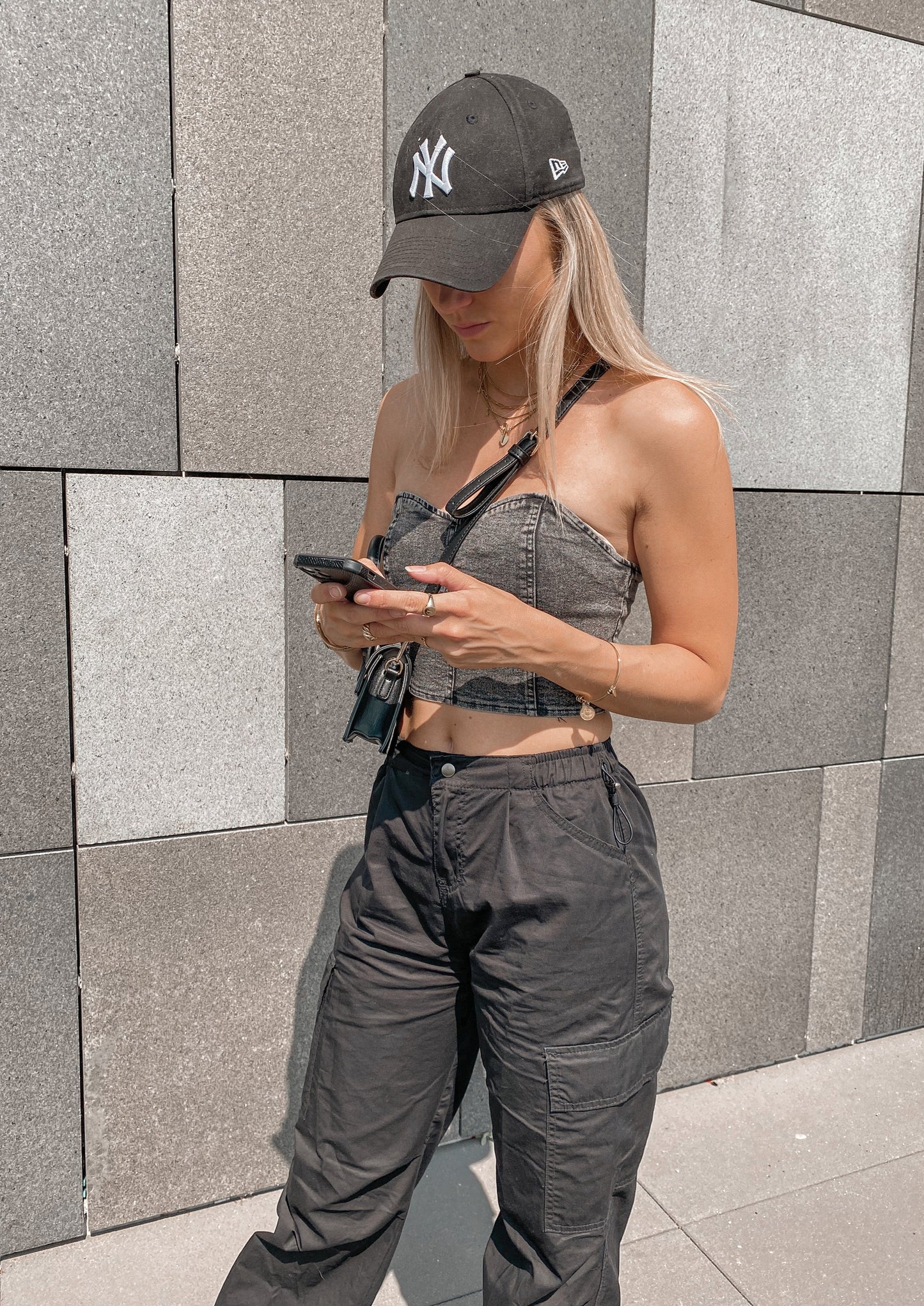 DENIM TOP - GREY