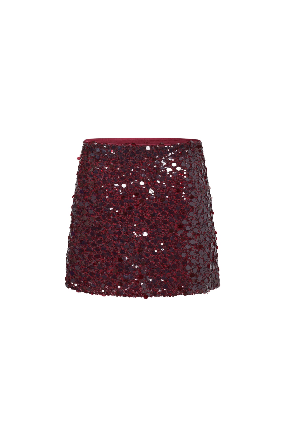 SEQUINS SKIRT - BURGUNDY