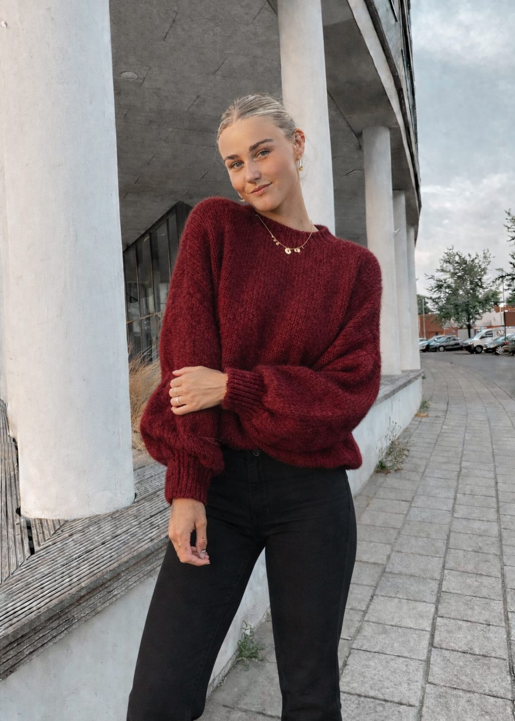 'STAY WITH ME' KNIT - BORDEAUX ROOD