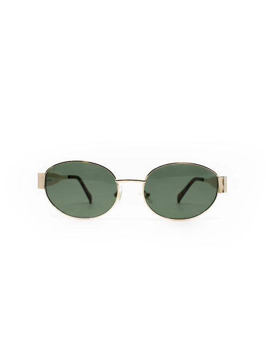 LINA SUNGLASS GOUD (DONKERGROENE GLAZEN)