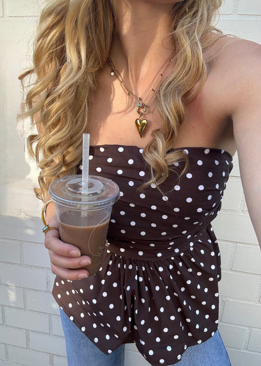 MOCHA DOTS TOP