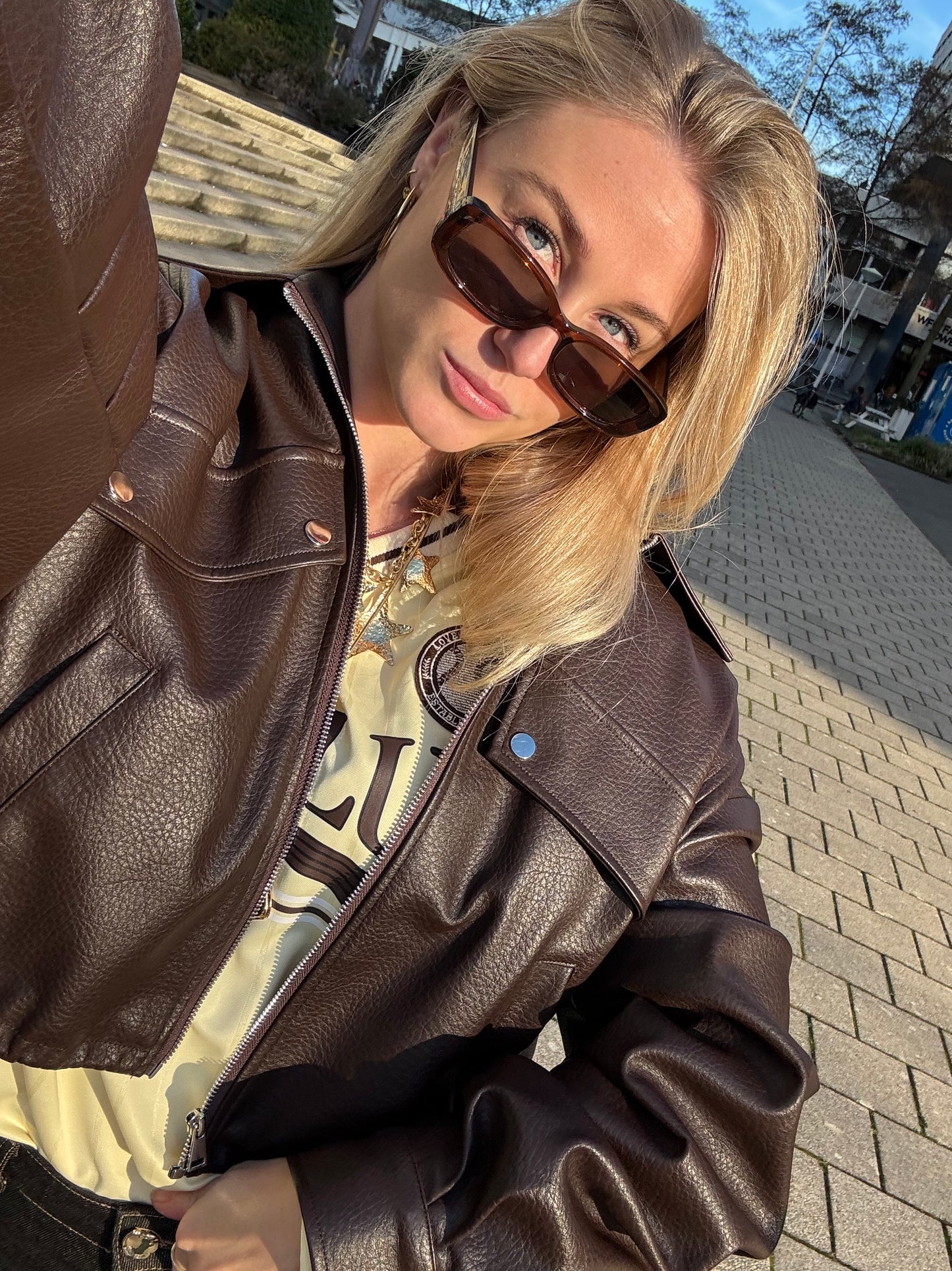 NORA LEATHERLOOK JACKET - BRUIN