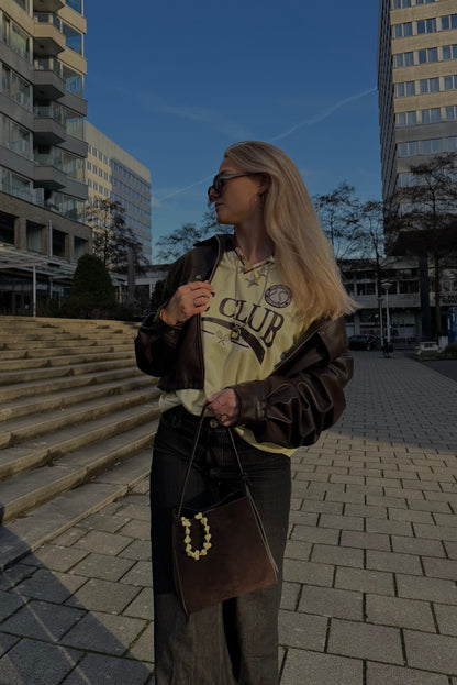 NORA LEATHERLOOK JACKET - BRUIN