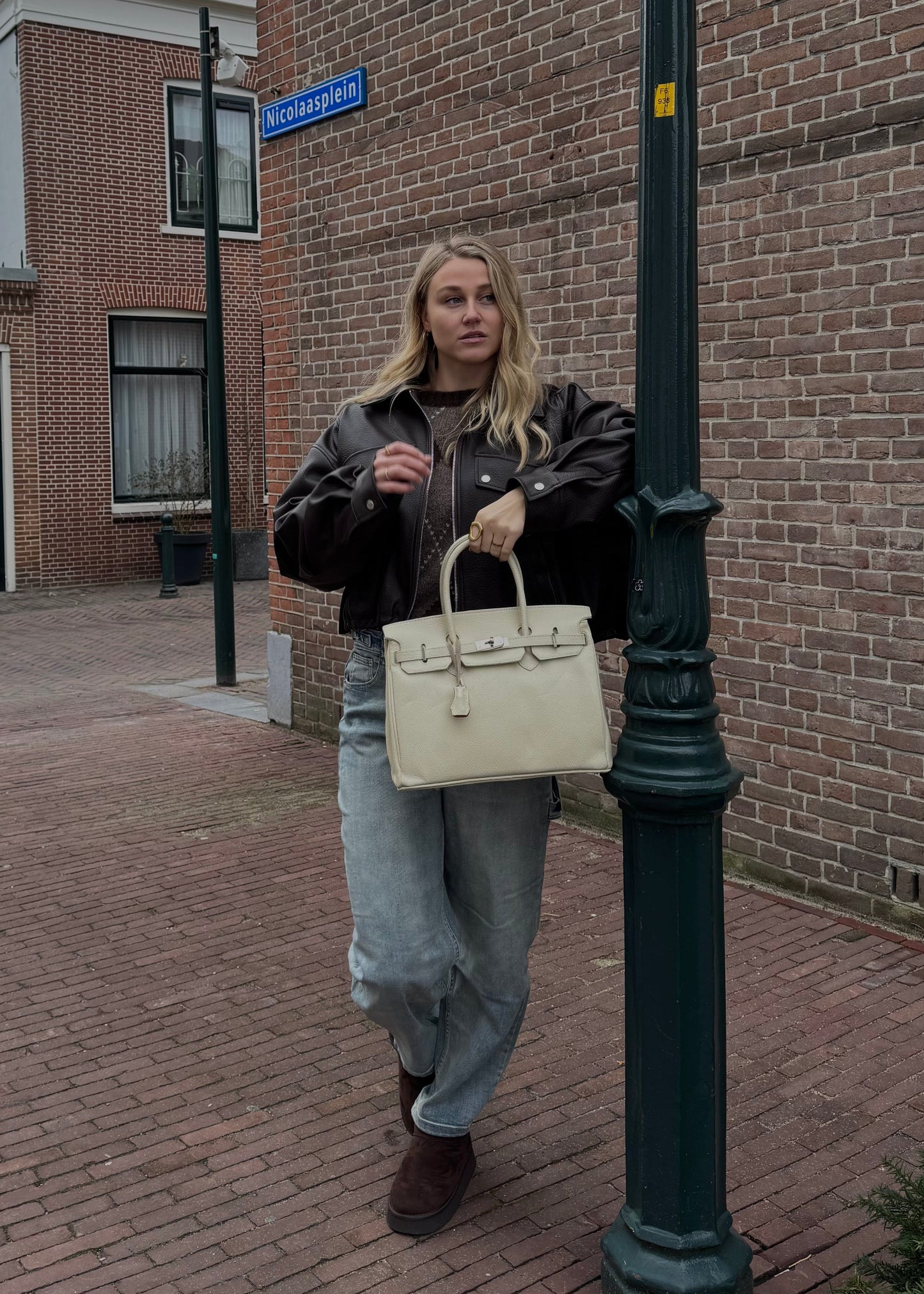 NORA LEATHERLOOK JACKET - BRUIN