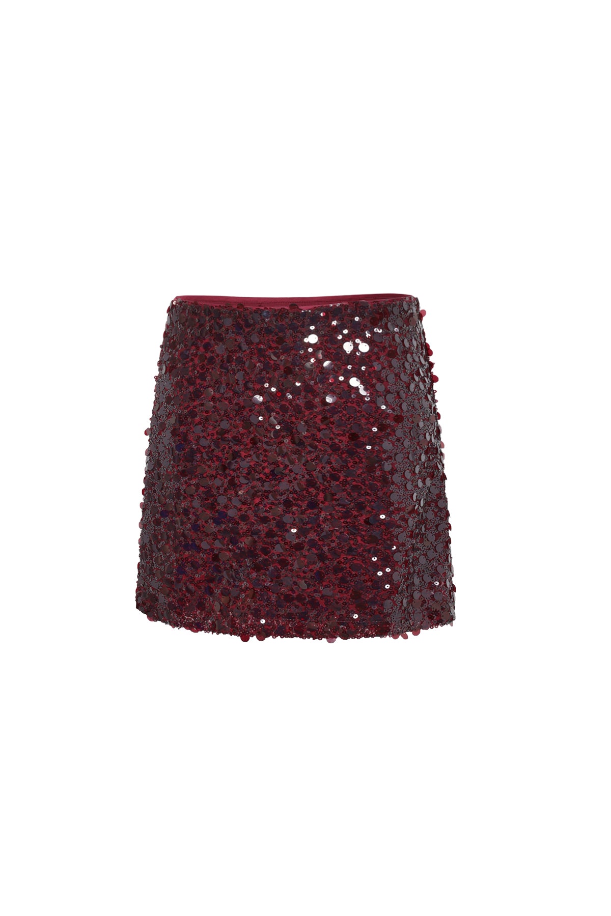 SEQUINS SKIRT - BURGUNDY