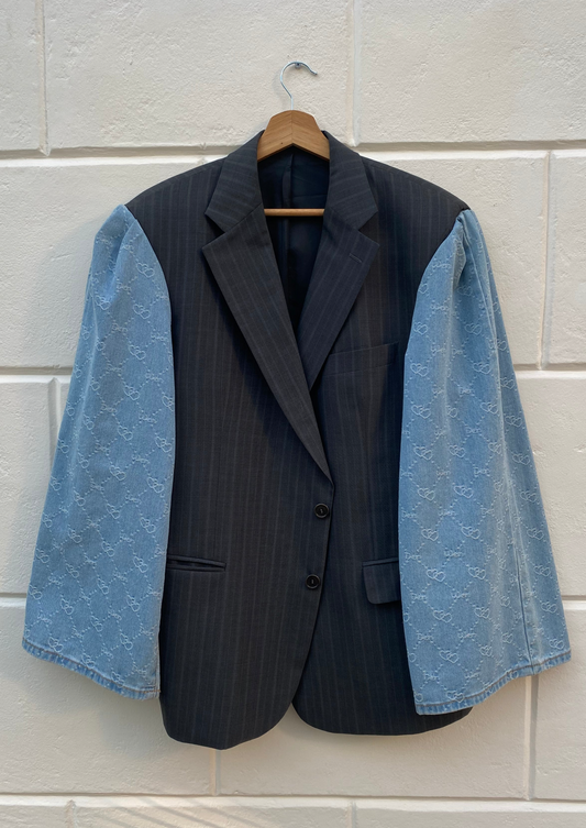CBJ X MONTÉRNO BLAZER 036 - GRIJS DIK GESTREEPT