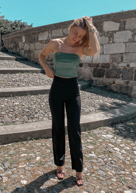 STRAIGHT LEG PANTS - ZWART