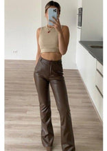 Afbeelding in Gallery-weergave laden, MADISON LEATHER PANTS - CHOCO
